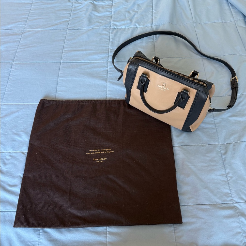Kate Spade Tan and Black Satchel with Structured Design - Picture 5 of 9
